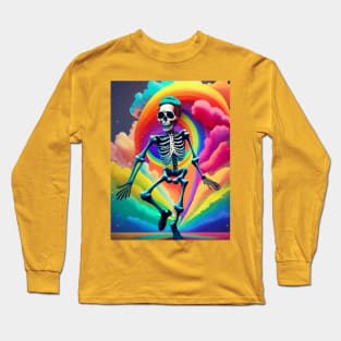 Dancing Skeleton Rainbow Long Sleeve T-Shirt